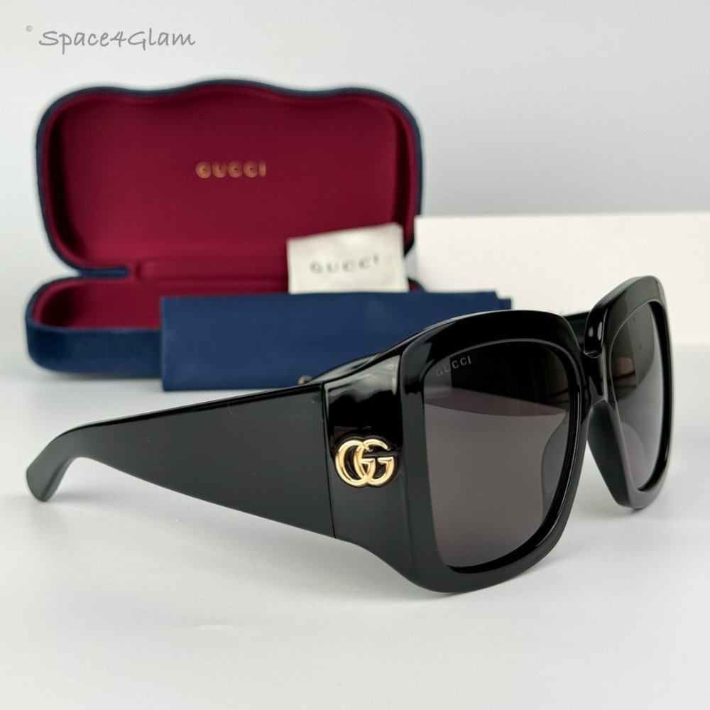 NEW Gucci GG1402S 001 Black Grey Women Square Sunglasses GG 1402S - Picture 7 of 12